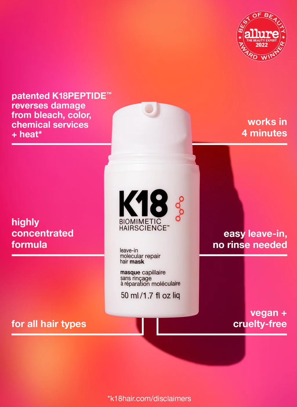 K 18 Leave-In Molecular Repair Hair Mask 50ml